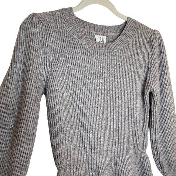 dRA Los Angeles Peplum Ribbed Puff Sleeve Sweater, M - Picture 4 of 9